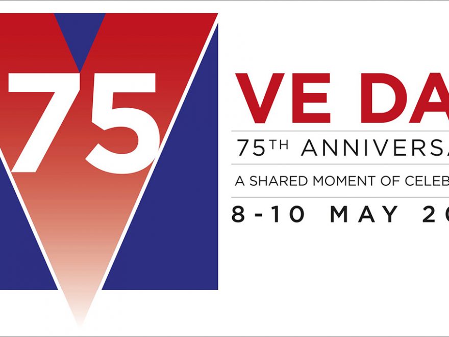 Logo of the VE Day 75th anniversary celebration.