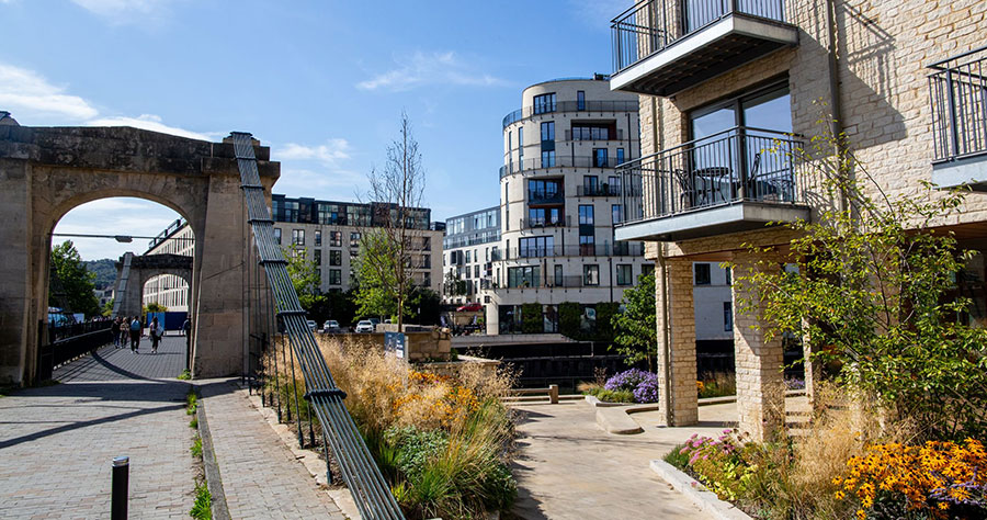 Photo of a townscape.